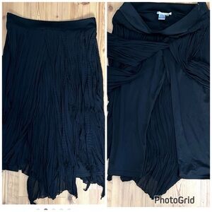 Alberto Makali Black Avant-Garde Pleated Skirt with Attached Leggings Size 8